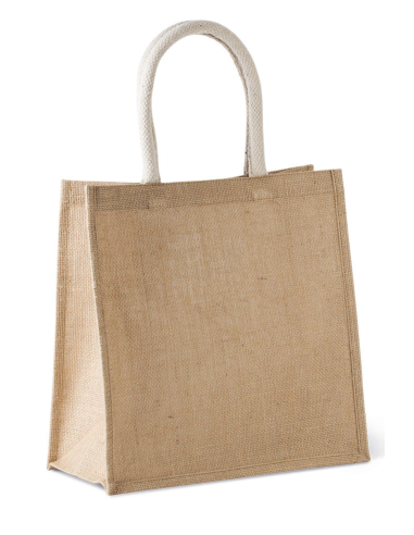 K-KI0274-JUTE CANVAS TOTE - LARGE
